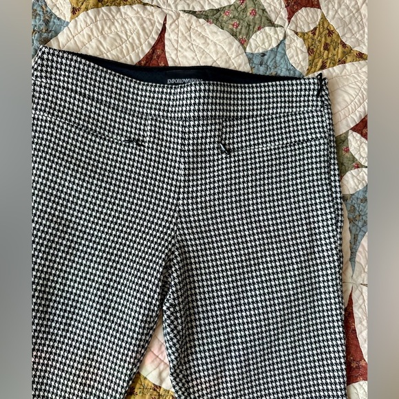 Emporio Armani black & white houndstooth skinny viscose trousers - Picture 2 of 6